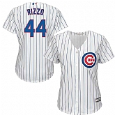 Women Chicago Cubs #44 Anthony Rizzo White Pinstripe New Cool Base Stitched Jersey JiaSu,baseball caps,new era cap wholesale,wholesale hats